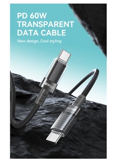 BWOO Bwoo Charging & Data Cable   USB-C to USB-C cable PD 60W nylon braided 1M for Iphone, Ipad & Android  - Image 5