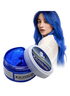 Kalanxuan Hair Color Wax - Temporary Hair Wax Colour - Hair Dye - Hair Wax Hair Style Dye Mud, Easy Washable Hair Styling Cream for Kids Women Men Wax - Blue