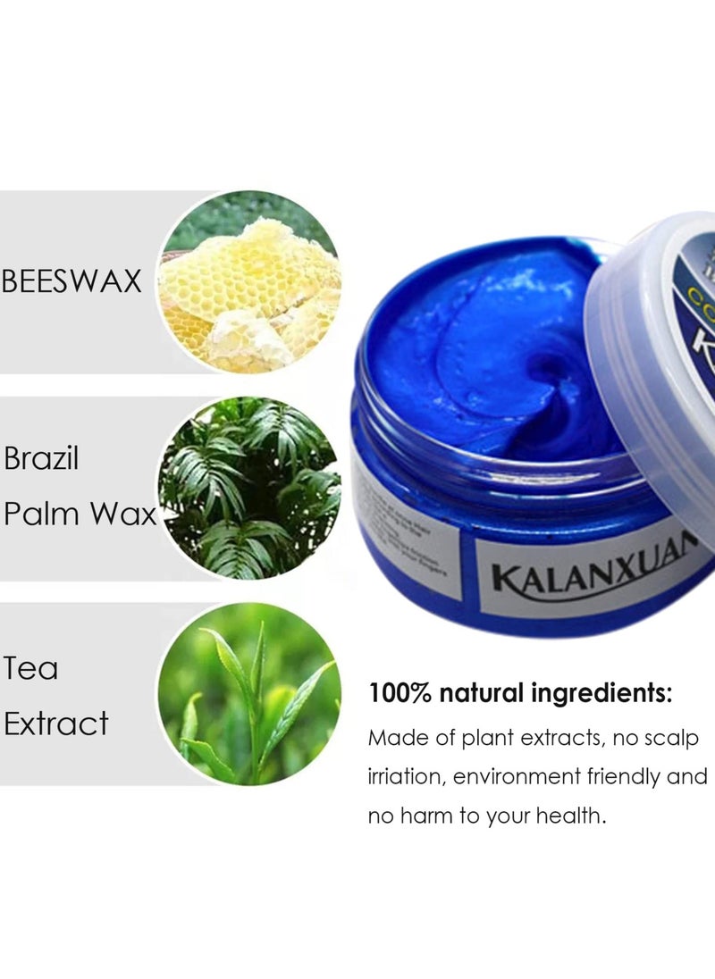 Generic - Kalanxuan Hair Color Wax - Temporary Hair Wax Colour - Hair Dye - Hair Wax Hair Style Dye Mud, Easy Washable Hair Styling Cream for Kids Women Men Wax - Blue - Image 1