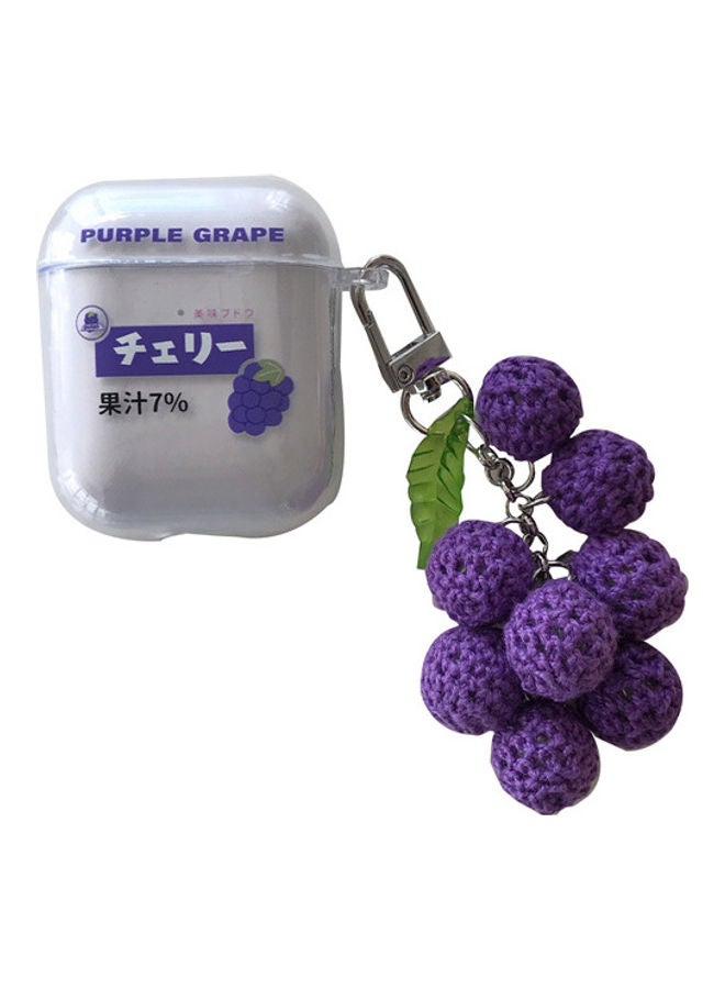 XiuWoo Case Cover With Designer Pendant For Apple AirPods 1/2 Clear/Blue - Image 2