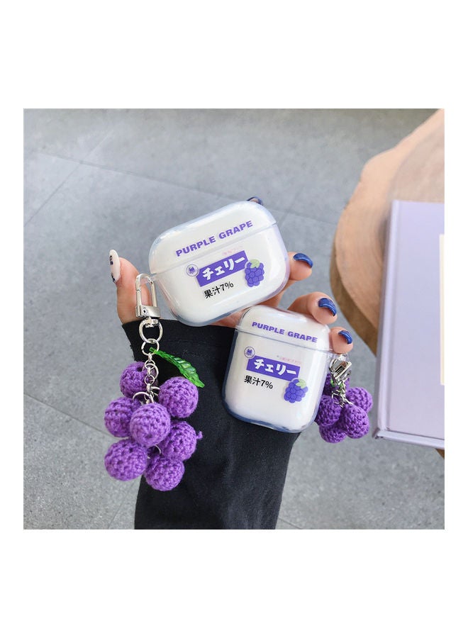 XiuWoo Case Cover With Designer Pendant For Apple AirPods 1/2 Clear/Blue - Image 3