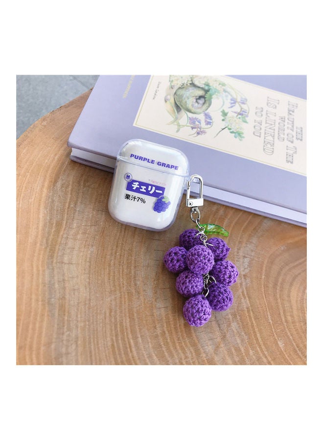 XiuWoo Case Cover With Designer Pendant For Apple AirPods 1/2 Clear/Blue - Image 1