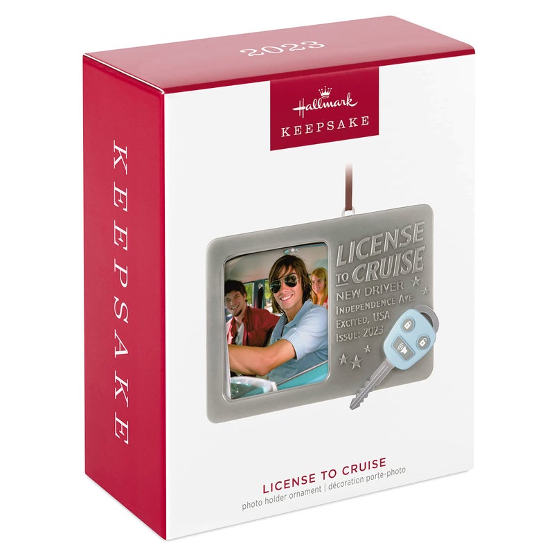 Hallmark Keepsake Hallmark Themkake Christmas Ornament 2023 ترخيص إطار صورة سائق جديد للرحلات - Image 3