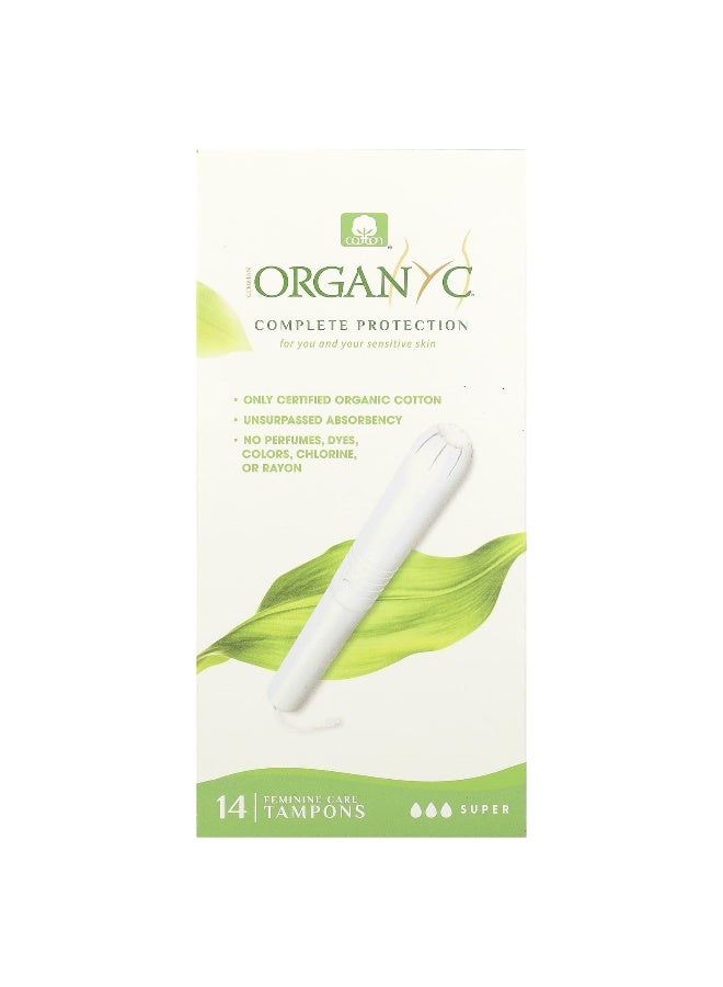 ORGANYC Organyc, Organic Tampons, Super, 14 Tampons - Image 1