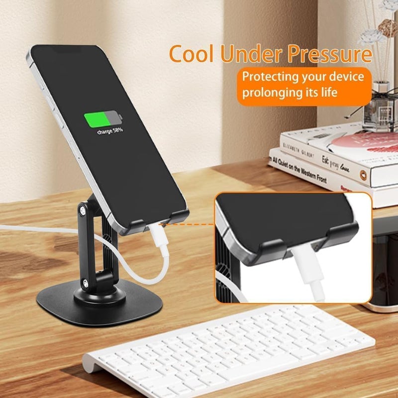 keeshar DeskPro K7 Adjustable Mobile Phone Stand with Metal Base | Desktop Holder for Smartphones & - Image 4