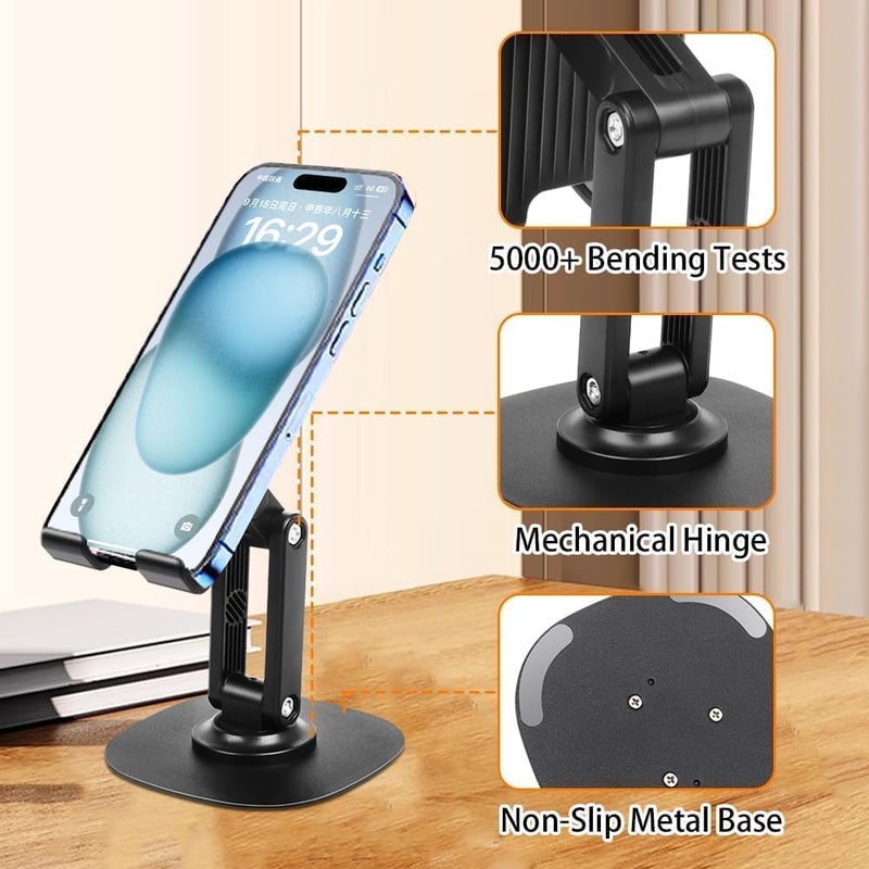 keeshar DeskPro K7 Adjustable Mobile Phone Stand with Metal Base | Desktop Holder for Smartphones & - Image 2