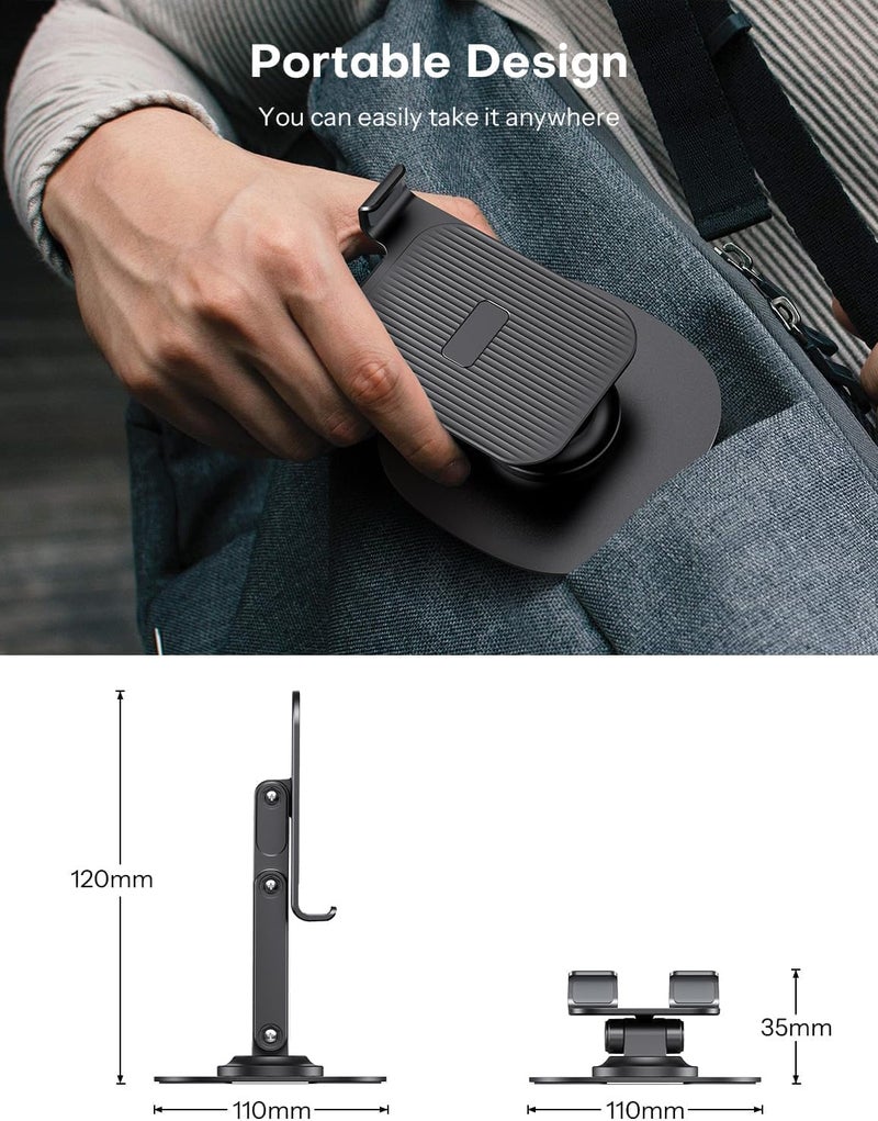 keeshar DeskPro K7 Adjustable Mobile Phone Stand with Metal Base | Desktop Holder for Smartphones & - Image 5