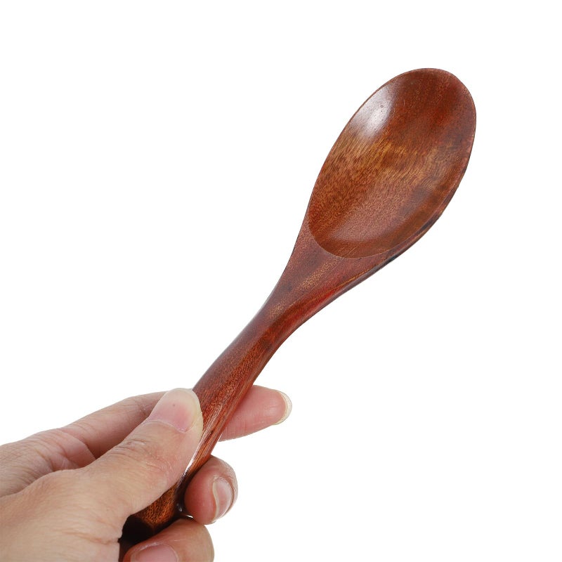 4 Pcs Nanmu Wood Small Soup Spoons 6 69 Inch Reusable Dessert Stirring Scoops - Image 5