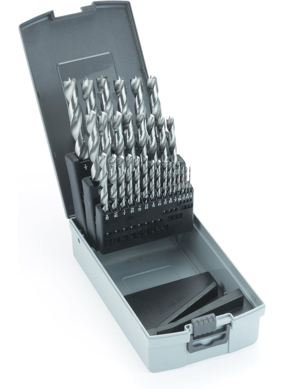 WOODRIVER WOODRIVER 29 Piece Fractional Inch Brad Point Drill Bit Index Set  - Image 1