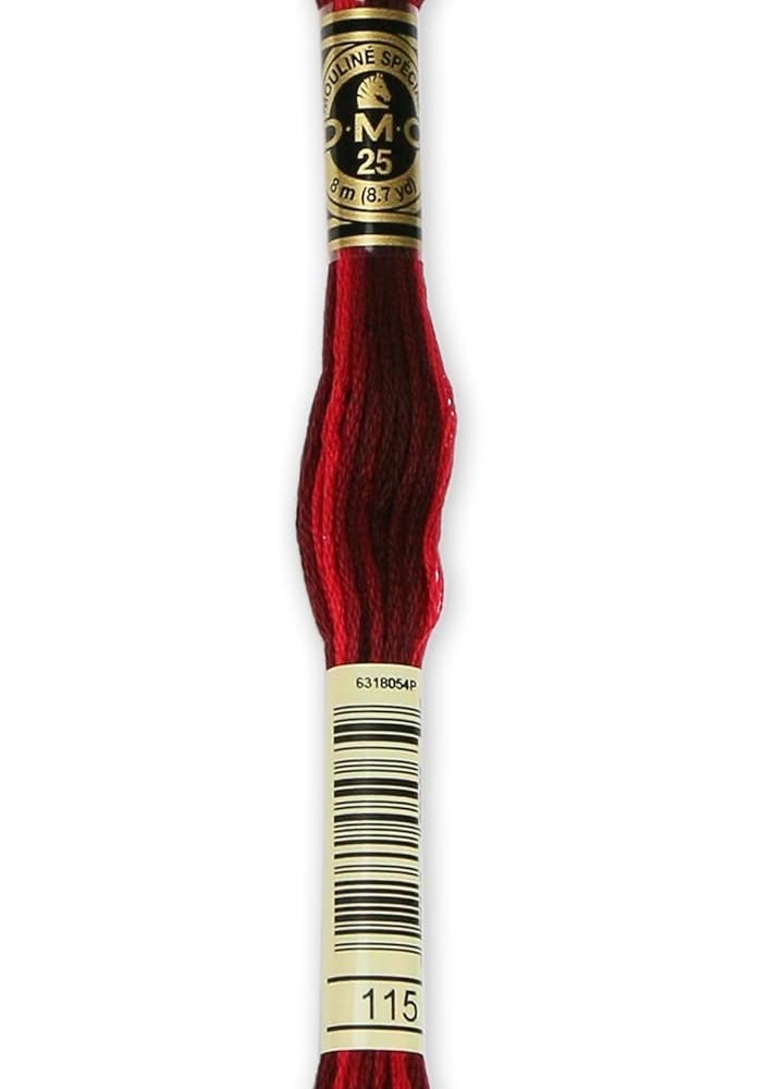 DMC Bulk Buy: Thread Six Strand Embroidery Cotton 8.7 Yards Variegated Garnet 117-115 (12-Pack)
