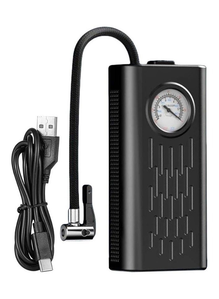 منفاخ هواء لاسلكي محمول للسيارات – كمبروسر هواء قابل للشحن بمقياس ضغط أنالوج – مناسب لإطارات السيارات والدراجات – تصميم مدمج وسهل الاستخدام - Image 1