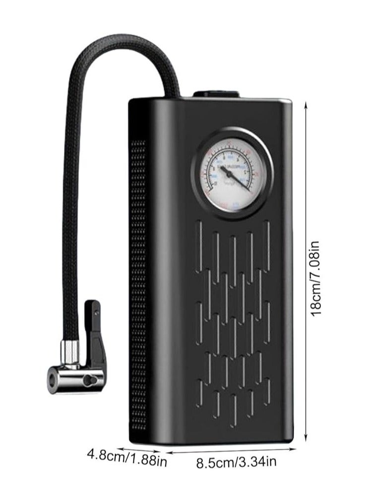 منفاخ هواء لاسلكي محمول للسيارات – كمبروسر هواء قابل للشحن بمقياس ضغط أنالوج – مناسب لإطارات السيارات والدراجات – تصميم مدمج وسهل الاستخدام - Image 3