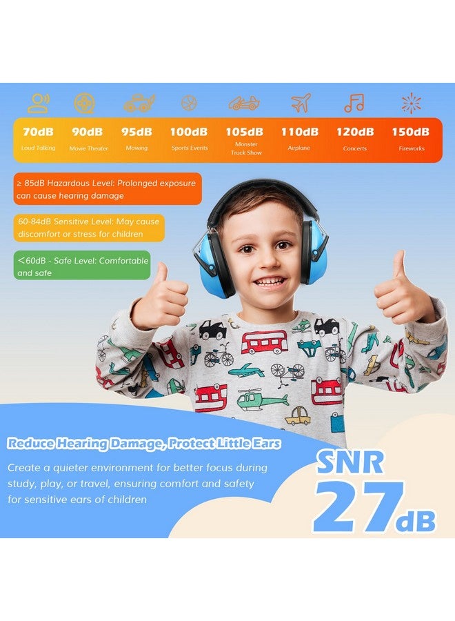 ProCase Noise Cancelling Headphones for Kids Toddler, SNR 27dB Noise Reduction Ear Muffs, Hearing Protection for Monster Jam, Concerts, Fireworks, Shooting, Air Show, Autism Sensory Needs -Blue - Image 4