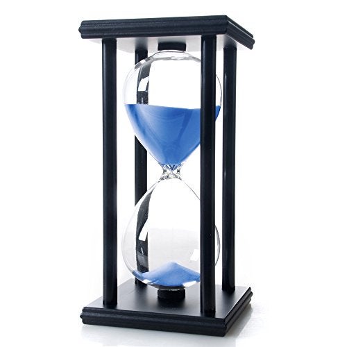 B BELLAWARE Bellaware 60 Minutes Hourglass, Wood Sand Timer, Blue - Image 1
