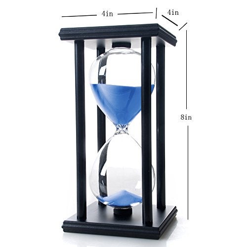 B BELLAWARE Bellaware 60 Minutes Hourglass, Wood Sand Timer, Blue - Image 5