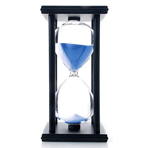 B BELLAWARE Bellaware 60 Minutes Hourglass, Wood Sand Timer, Blue - Image 2