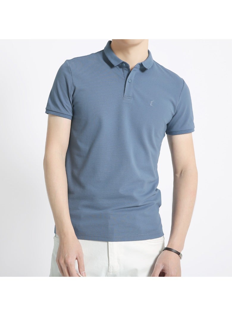 Loquat Squality Casual Men's Solid Color Commuting Polo Shirt With Lapel (Slightly one size smaller)  - Image 1