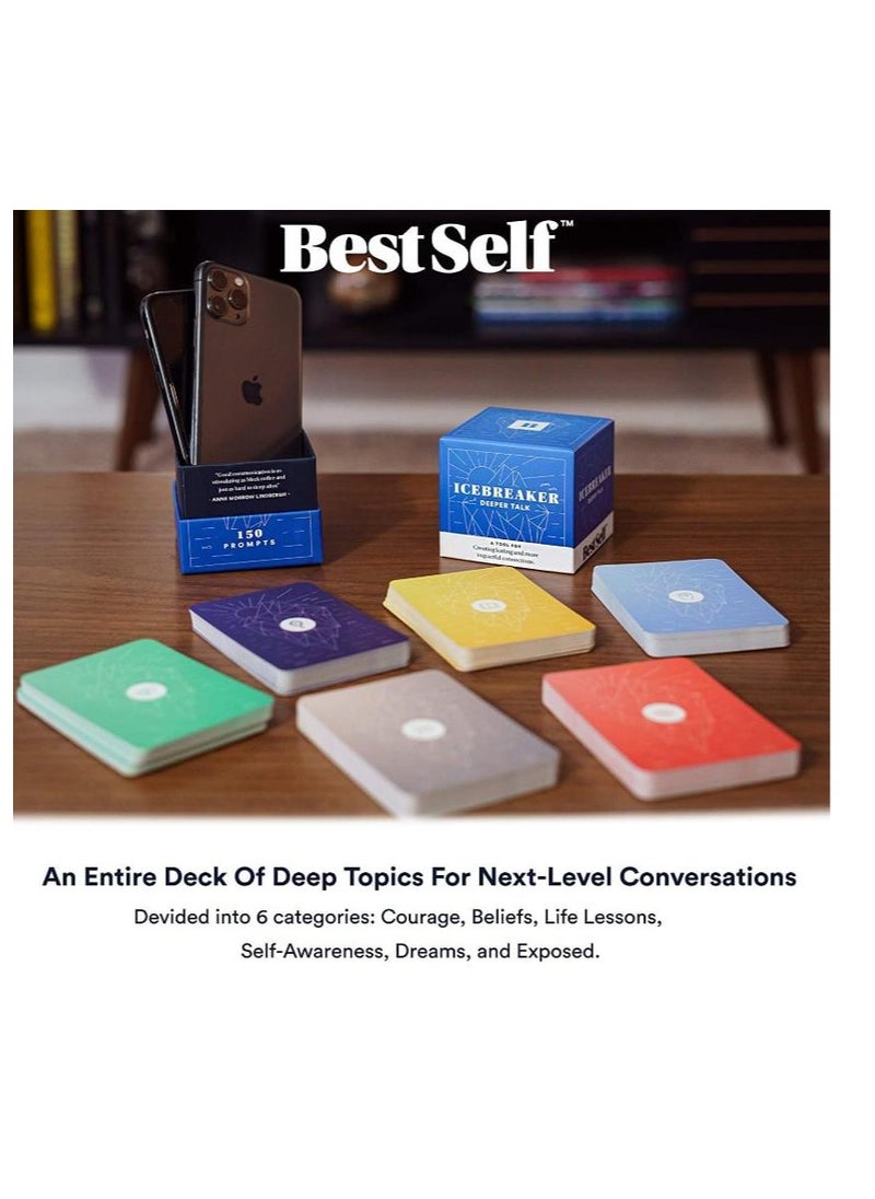 Y&D - Conversation Starter Icebreaker Deeper Talk Deck by BestSelf ― Powerful Conversation Cards To Grow And Strengthen Relationships By Cultivating Open Engaging And Meaningful Interactions ― 150 Prompts - Image 1