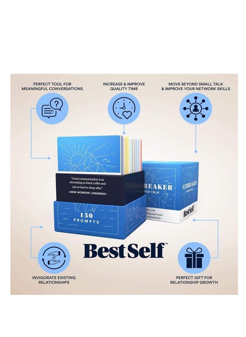 Y&D - Conversation Starter Icebreaker Deeper Talk Deck by BestSelf ― Powerful Conversation Cards To Grow And Strengthen Relationships By Cultivating Open Engaging And Meaningful Interactions ― 150 Prompts - Image 1
