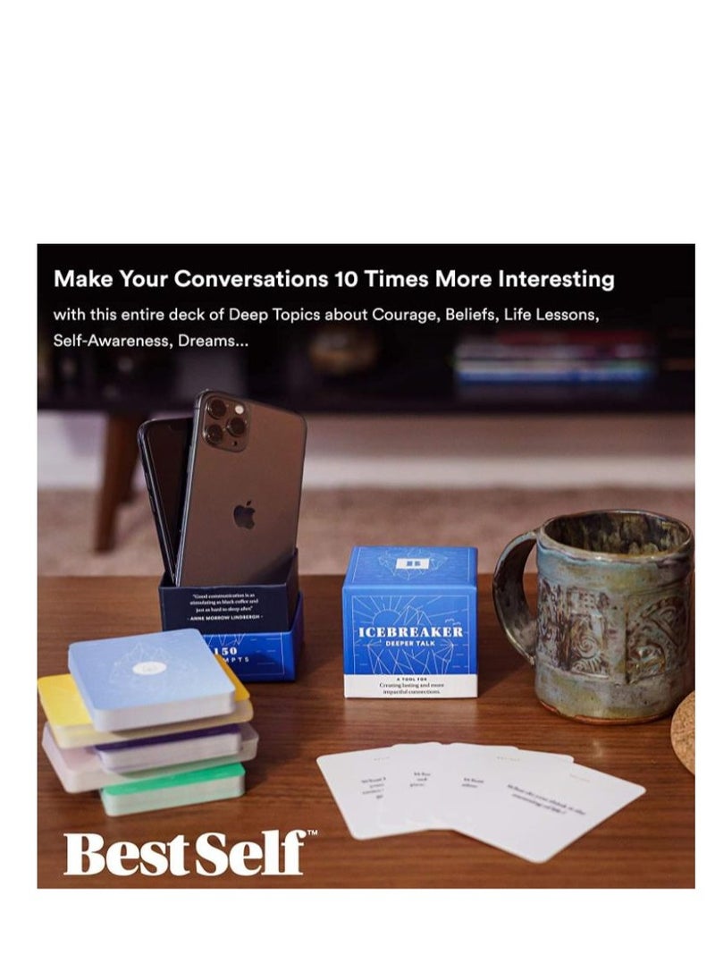 Y&D - Conversation Starter Icebreaker Deeper Talk Deck by BestSelf ― Powerful Conversation Cards To Grow And Strengthen Relationships By Cultivating Open Engaging And Meaningful Interactions ― 150 Prompts - Image 1