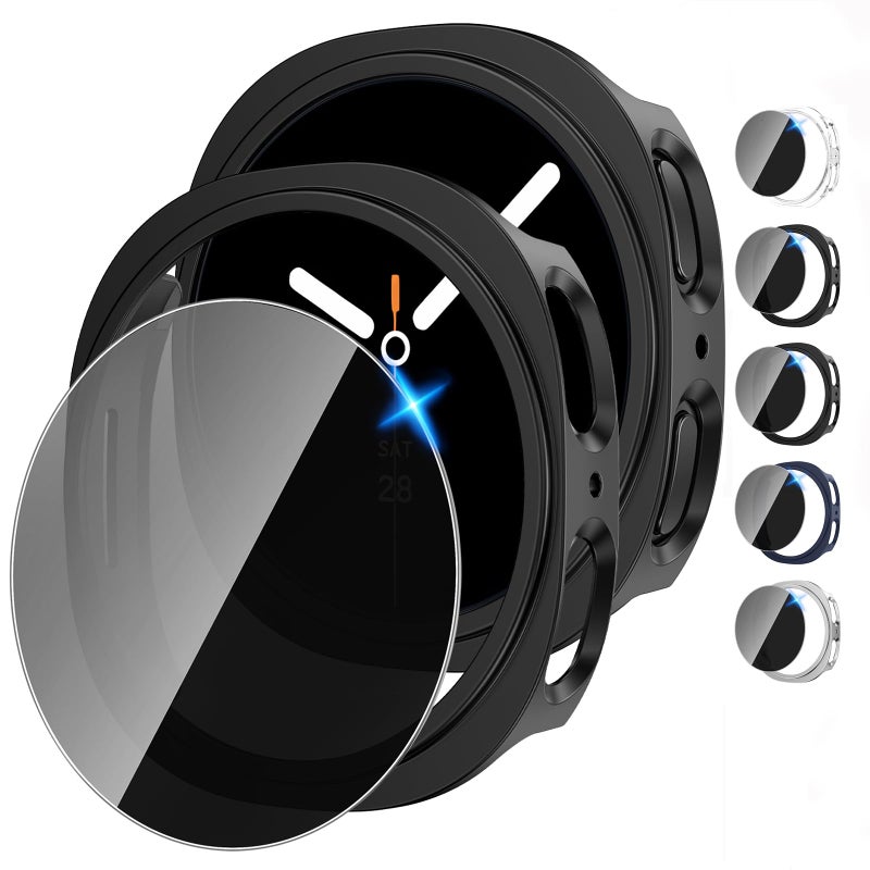 Tensea Multipack for Samsung Galaxy Watch 8 Screen Protector Case 44mm Accessories, Hard PC Bumper/HD Anti-Fog Tempered Glass Protective Film, Face Cover Set, Galaxy Watch 8 Case for Women Men - Image 1
