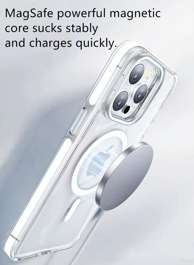 حافظة Apple iPhone 15 Pro Max، حافظة وقائية مقنطة MagSafe، 【حماية كاملة من الصدمات】 بدور خلفي من مادة البولي كاربون الشفافة (PC)، حافظة ضخمة لـ iPhone 15 15 Pro Max بدور قاعدة العدسة ومغناطيسات قوية - Image 5