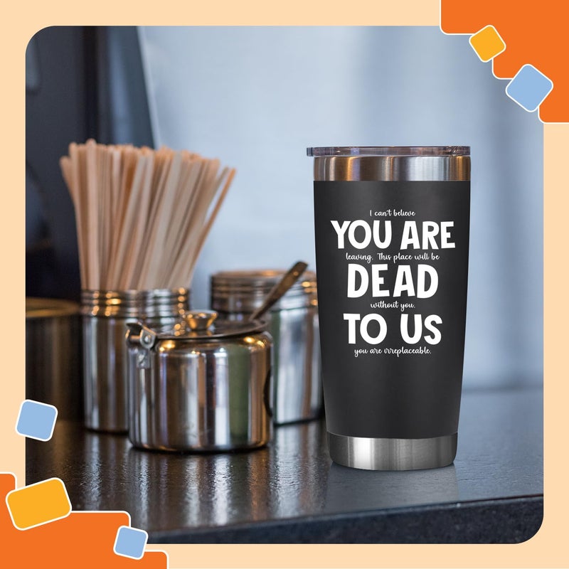 NewEleven Coworker Leaving Gifts - Farewell Gifts, Going Away Gift For Coworker - Goodbye Present, Good Luck Gift For Coworkers, Friends, Boss, Men, Women - 20 Oz Tumbler Black - Image 4