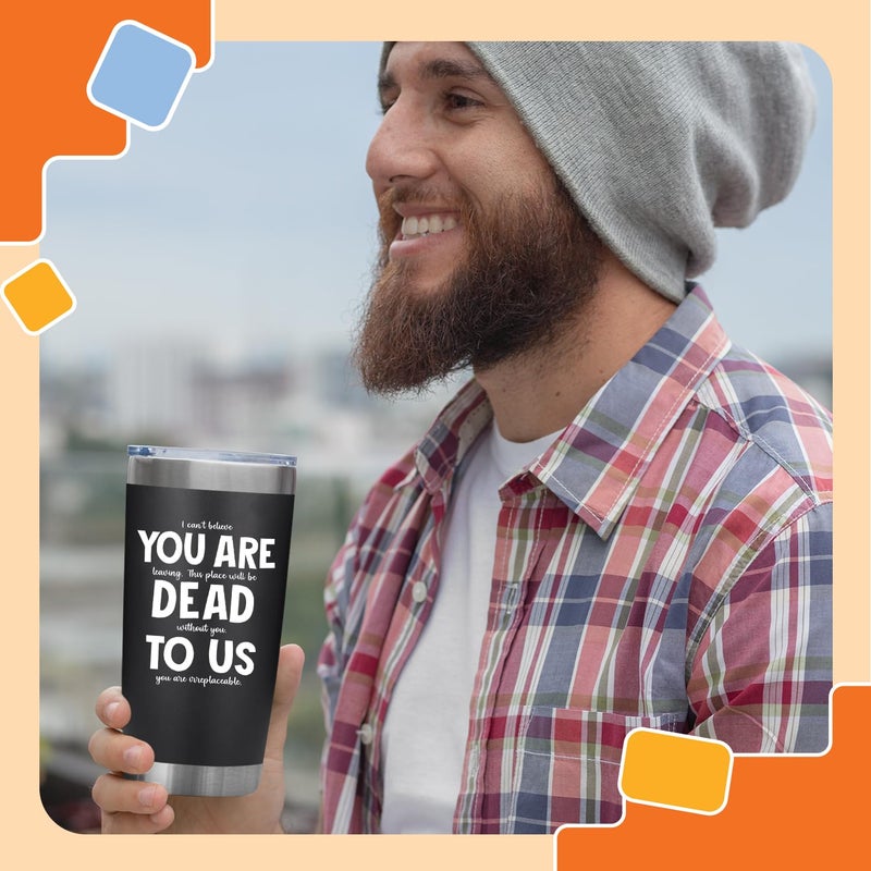 NewEleven Coworker Leaving Gifts - Farewell Gifts, Going Away Gift For Coworker - Goodbye Present, Good Luck Gift For Coworkers, Friends, Boss, Men, Women - 20 Oz Tumbler Black - Image 5