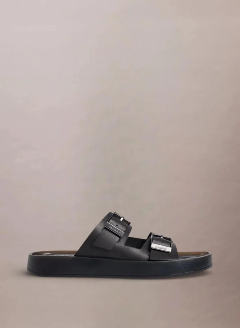 Calvin Klein Leather Double Strap Sandals
