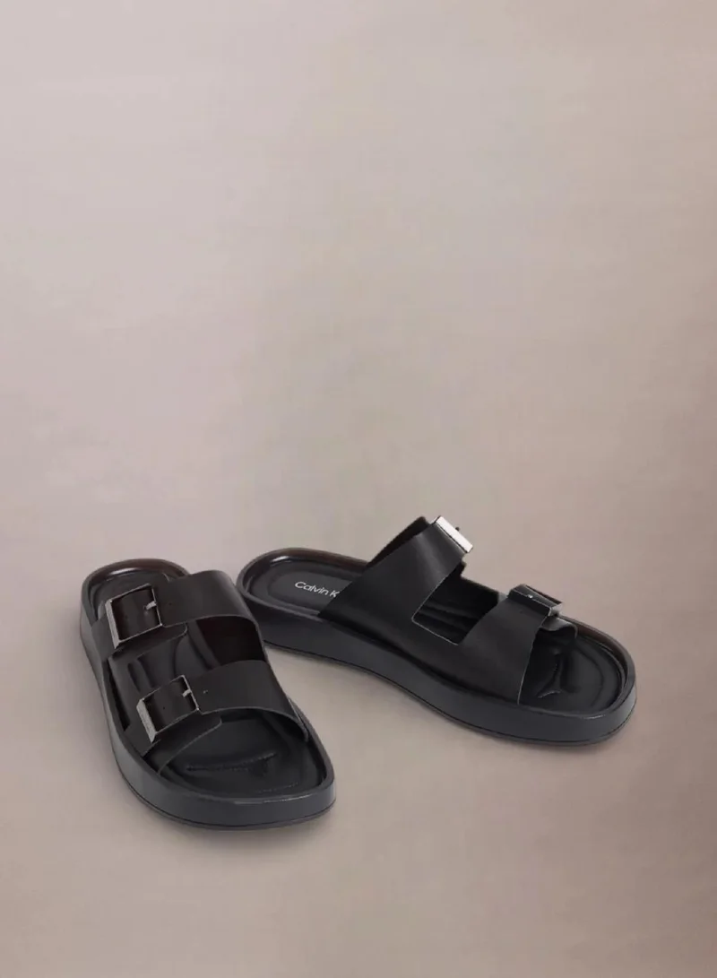 Calvin Klein Leather Double Strap Sandals