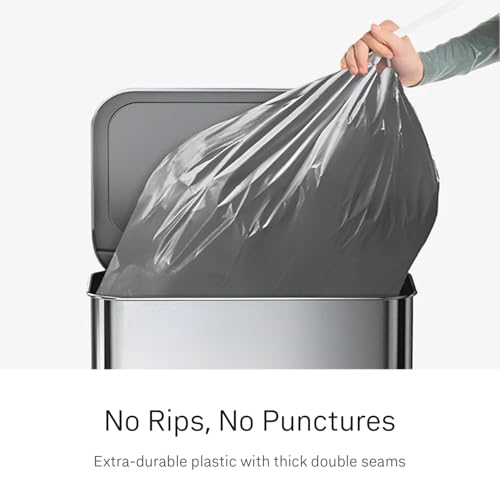 simplehuman Code H 100 Count Odorsorb® Custom Fit Liners, Drawstring Odor Absorbing Trash Bags, One-by-One Mess-Free Dispense, Extra Thick & Double Seamed, 50% PCR Plastic, 30-35 Liter / 8-9 Gallon - Image 4