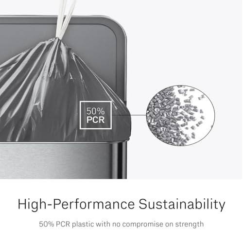 simplehuman Code H 100 Count Odorsorb® Custom Fit Liners, Drawstring Odor Absorbing Trash Bags, One-by-One Mess-Free Dispense, Extra Thick & Double Seamed, 50% PCR Plastic, 30-35 Liter / 8-9 Gallon - Image 5