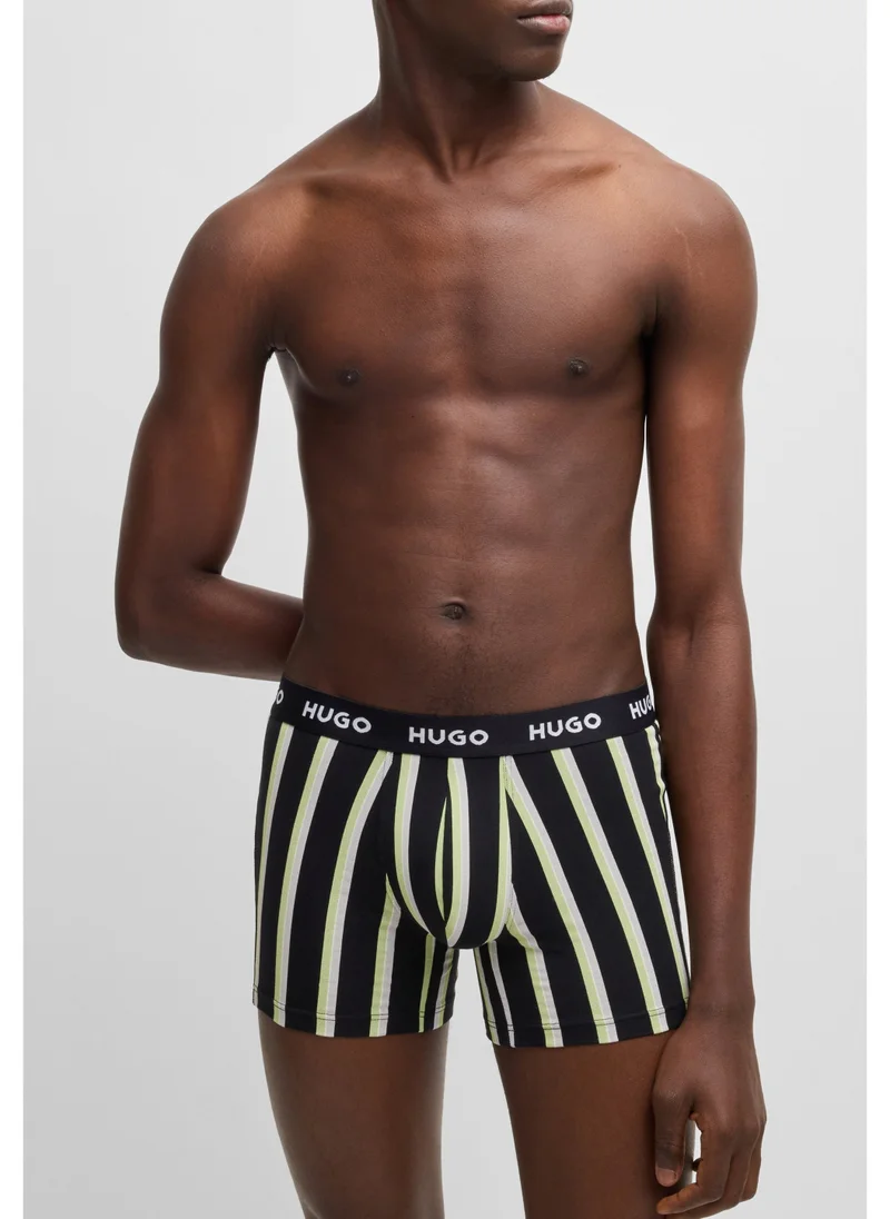 HUGO Three-pack of stretch-cotton boxer briefs with logos