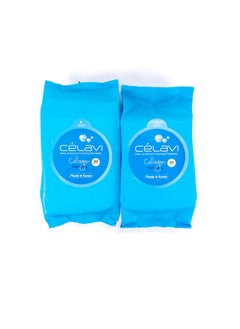 Celavi Cosmetics Celavi Makeup Remover Cleansing Wipes Removing Towelettes 2 Packs - 60 Sheets (Collagen) 