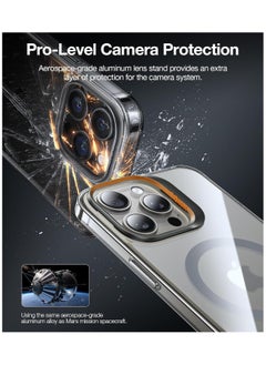 TORRAS Magnetic for iPhone 15 Pro Max Case [Compatible with MagSafe] [Mil-Grade Protection][Built-in Invisible Stand] Slim Hard Back Soft Edge, Anti-Scratch, Clear Grey  - Image 4