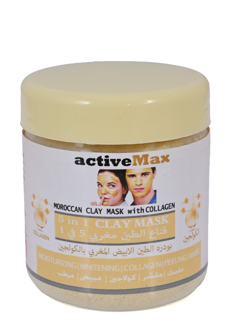 active max Moroccan Powder Clay Mask With Natural Pure Collagen 70 gr - Image 1