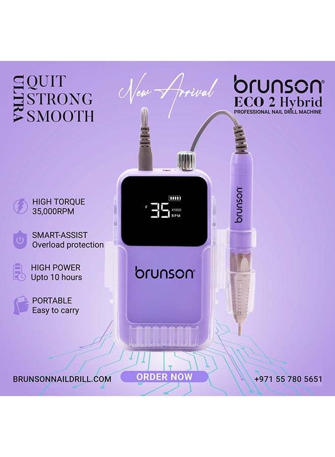 brunson آلة حفر الأظافر الكهربائية، آلة حفر الأظافر الكهربائية، آلة تلميع الأظافر، 35000 دورة في الدقيقة - Image 3