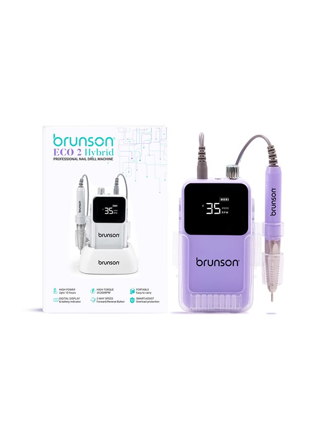brunson آلة حفر الأظافر الكهربائية، آلة حفر الأظافر الكهربائية، آلة تلميع الأظافر، 35000 دورة في الدقيقة - Image 2