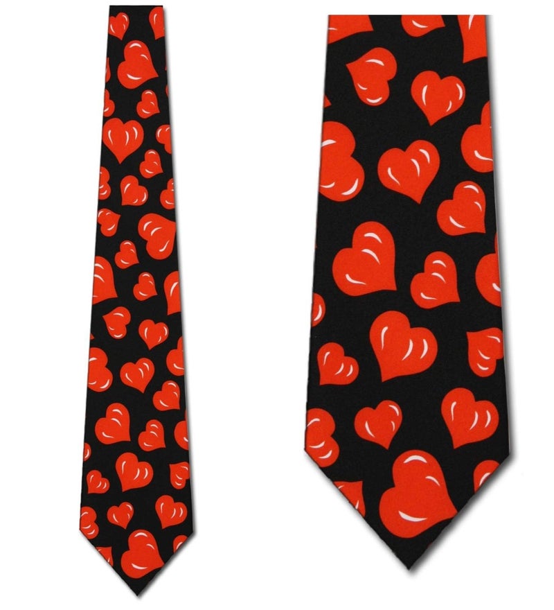 Three Rooker Hearts TIES Valentines Day Men's Neck tie heart - Image 2