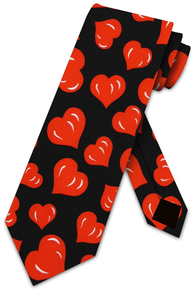 Three Rooker Hearts TIES Valentines Day Men's Neck tie heart - Image 1