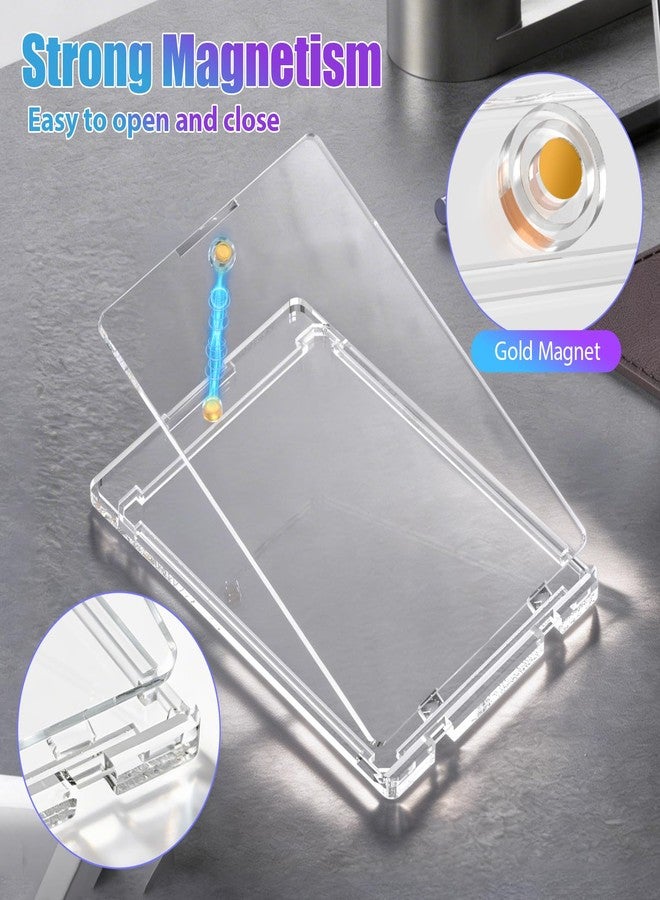 Superlong 55PT Magnetic Card Holder, 15 Pcs Upgraded One Touch Card Holders with U-V Protection, Hard Plastic Display Case with 2 Magnets Fit for Sport Game Trading Baseball Football Collect Storage - Image 4