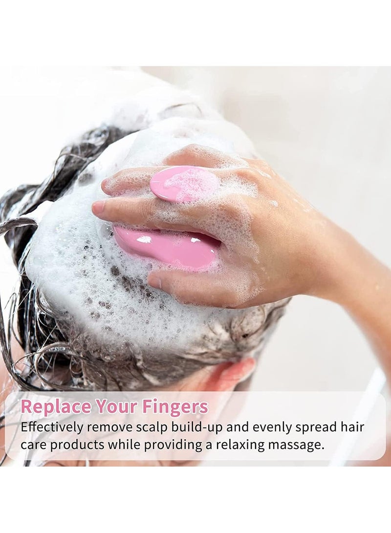 ليمتليس فرشاة شامبو لتدليك فروة الرأس مع فرشاة سيليكون مرنة ناعمة ومقشرة لفروة الرأس لفرشاة الشعر الرطب والجاف للرجال والنساء والأطفال والحيوانات الأليفة (وردي) - Image 3