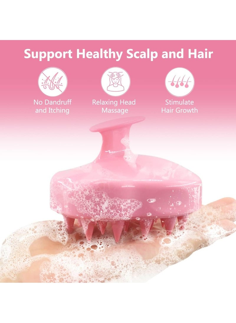 ليمتليس فرشاة شامبو لتدليك فروة الرأس مع فرشاة سيليكون مرنة ناعمة ومقشرة لفروة الرأس لفرشاة الشعر الرطب والجاف للرجال والنساء والأطفال والحيوانات الأليفة (وردي) - Image 4