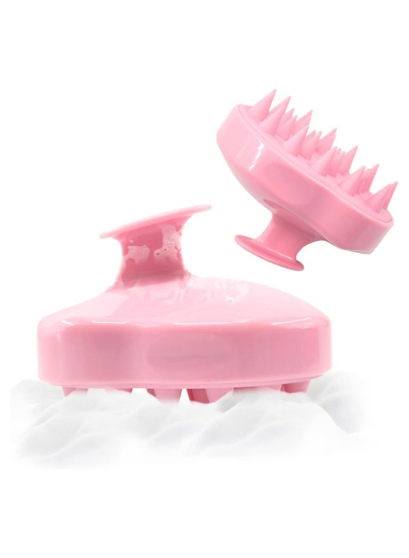 ليمتليس فرشاة شامبو لتدليك فروة الرأس مع فرشاة سيليكون مرنة ناعمة ومقشرة لفروة الرأس لفرشاة الشعر الرطب والجاف للرجال والنساء والأطفال والحيوانات الأليفة (وردي) - Image 1