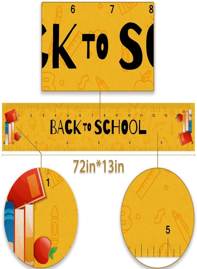 Pudodo Back to School Table Runner Ruler First Day of School Kids Students Classroom Party Dining Room Home Decoration (13" x 72") - Image 2