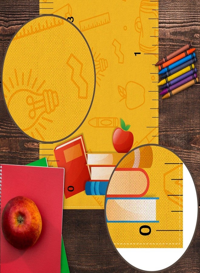 Pudodo Back to School Table Runner Ruler First Day of School Kids Students Classroom Party Dining Room Home Decoration (13" x 72") - Image 5