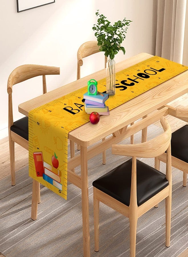 Pudodo Back to School Table Runner Ruler First Day of School Kids Students Classroom Party Dining Room Home Decoration (13" x 72") - Image 3