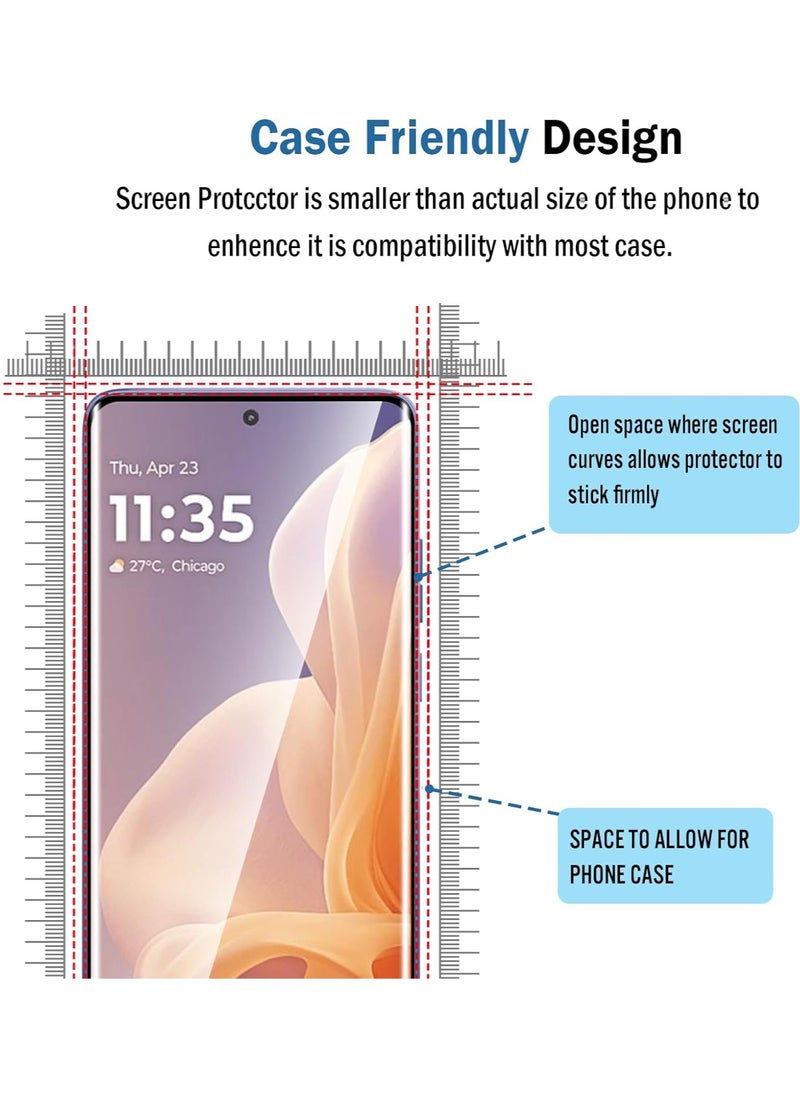 2 Pack for Motorola Moto Edge 60 Fusion Screen Protector,HD Tempered Glass,3D full Coverage,9H Hardness,Anti-Scratch,Bubble Free