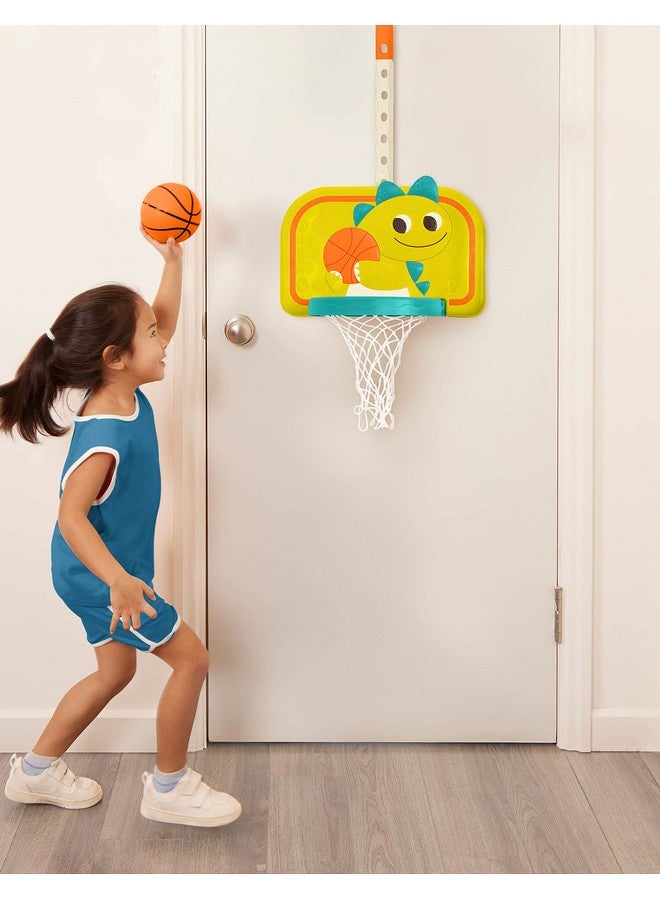 B. toys - Hanging Basketball Net - Adjustable Height - Mini Ball & Air Pump - Sports Toys & Active Play - 3 Years + - Dinosaur Dribbler - Image 3