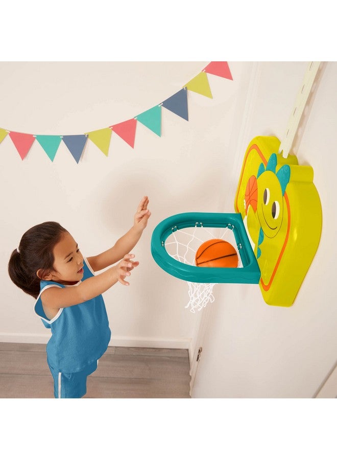 B. toys - Hanging Basketball Net - Adjustable Height - Mini Ball & Air Pump - Sports Toys & Active Play - 3 Years + - Dinosaur Dribbler - Image 4